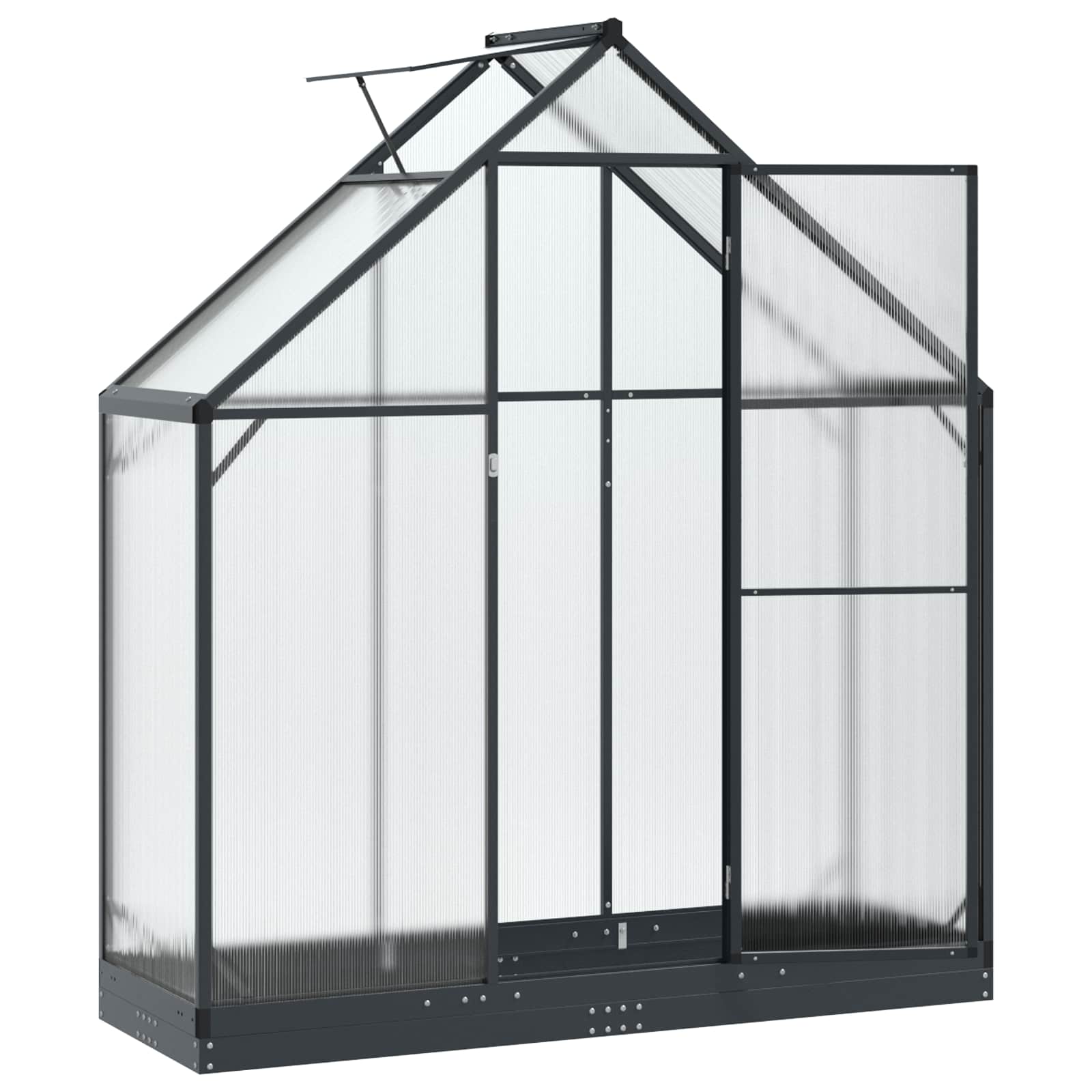 Garten Gewächshaus mit Tür Anthrazit 183,5 x 183,5 x 207 cm