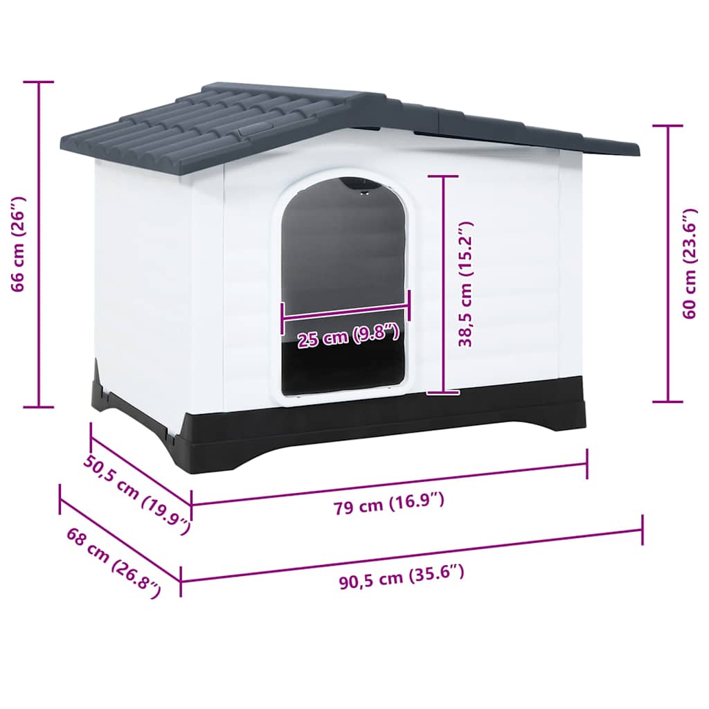 Hundehütte Blau 90,5x68x66 cm Polypropylen
