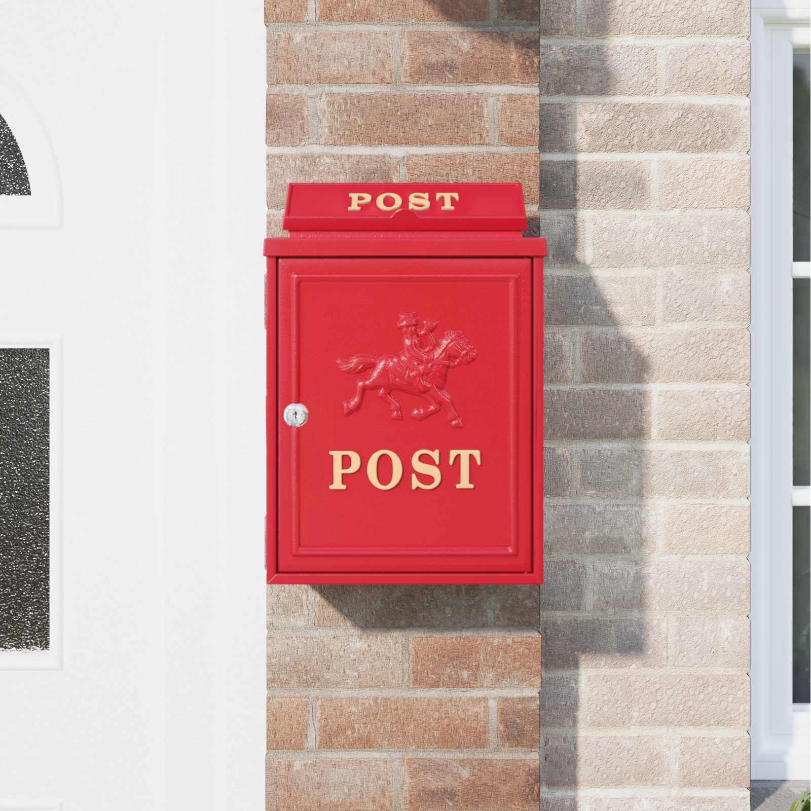 Wandmontierter Briefkasten Grün 29 x 13 x 41 cm Gussaluminium