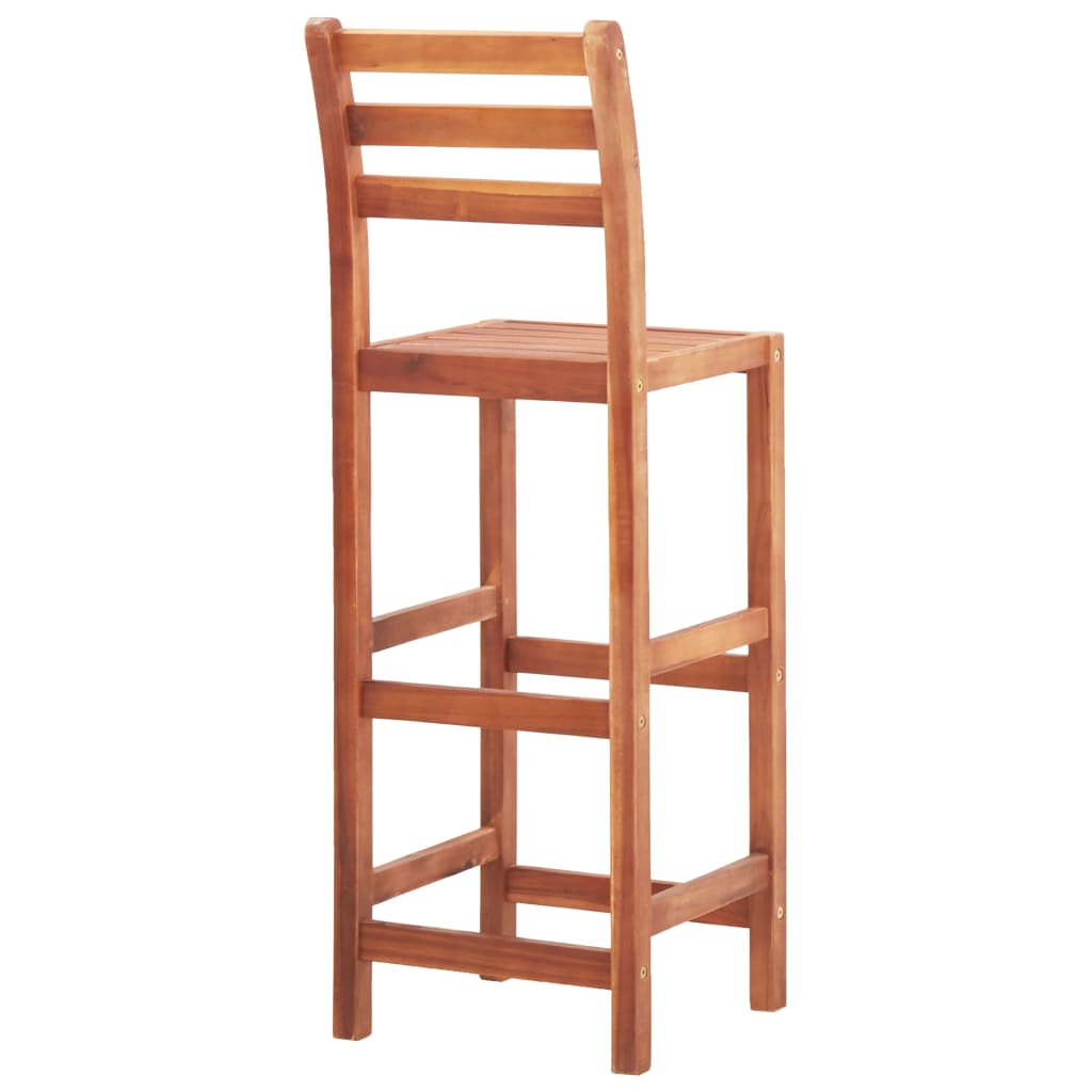 Barhocker 4 Stk. Grau Massivholz Akazie