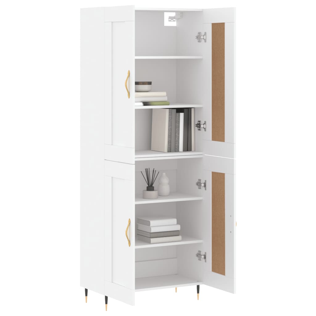 Highboard Betongrau 69,5x34x180 cm Holzwerkstoff