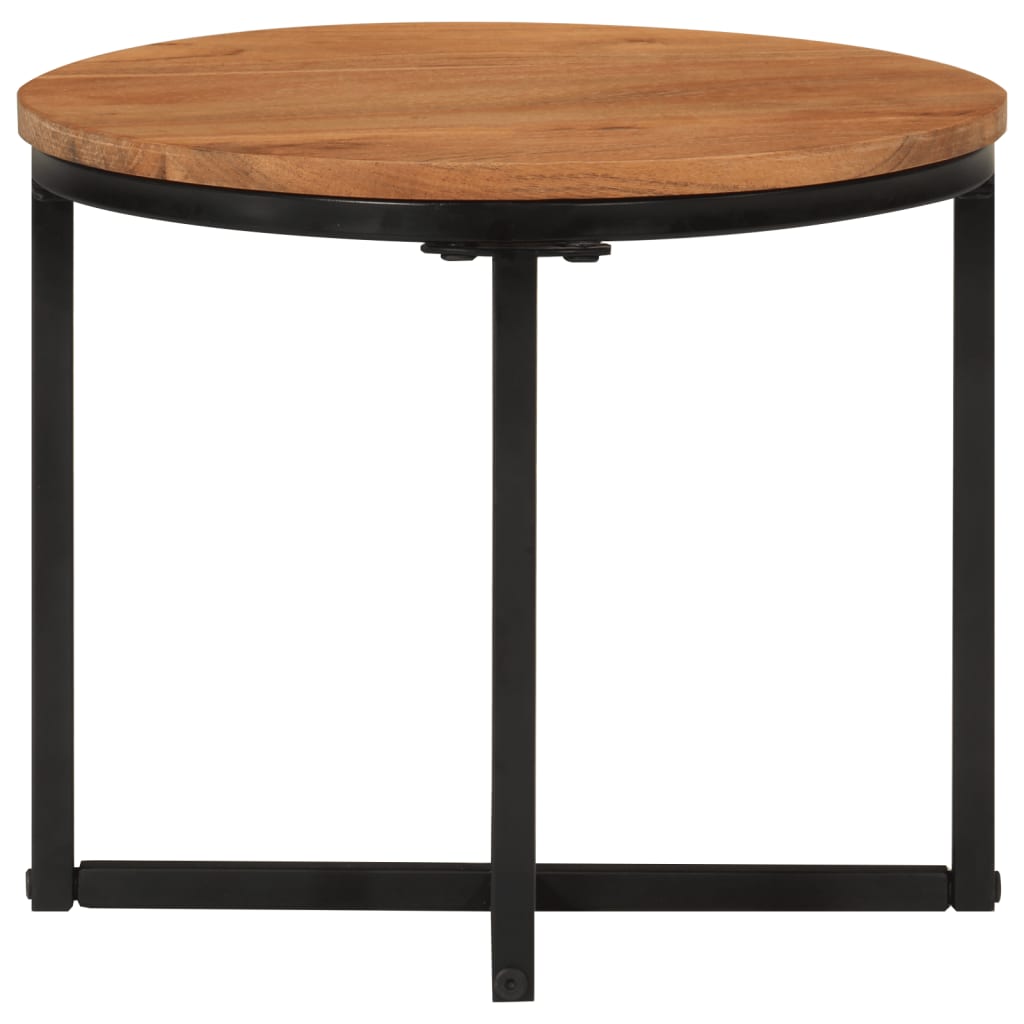 Couchtisch 45x45x35 cm Massivholz Akazie und Eisen
