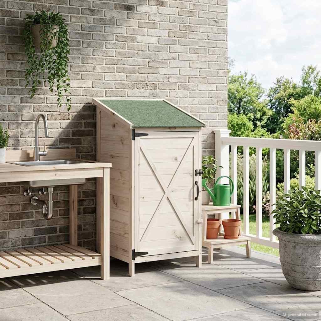 Gartenschuppen Natur 59,5 x 56 x 113,5 cm Massivholz aus Fichte