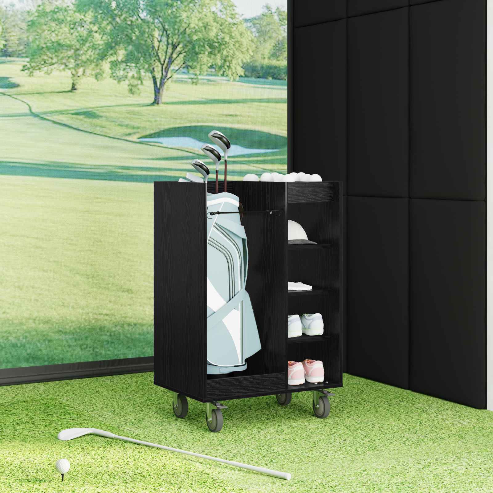 Golf Schrank Mit Rad Uni Weiß 65 x 45 x 98 cm