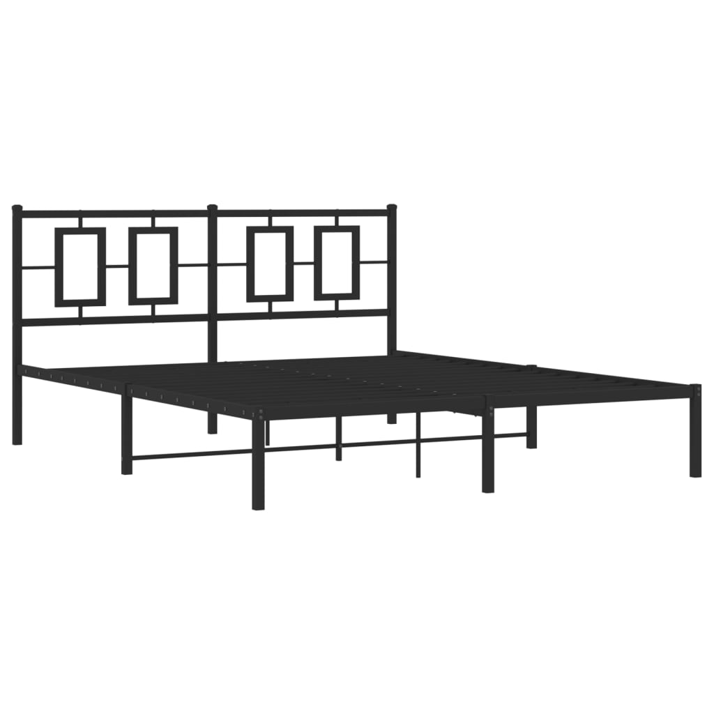 Bettgestell mit Kopf- und Fußteil Metall Weiß 180x200 cm