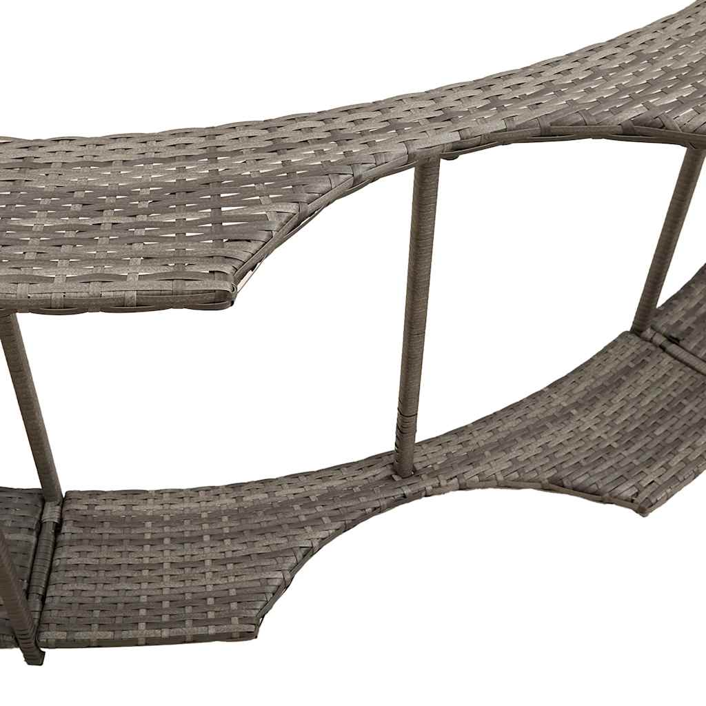 Whirlpool-Umrandung mit Stauraum Holztreppe Schwarz Poly Rattan