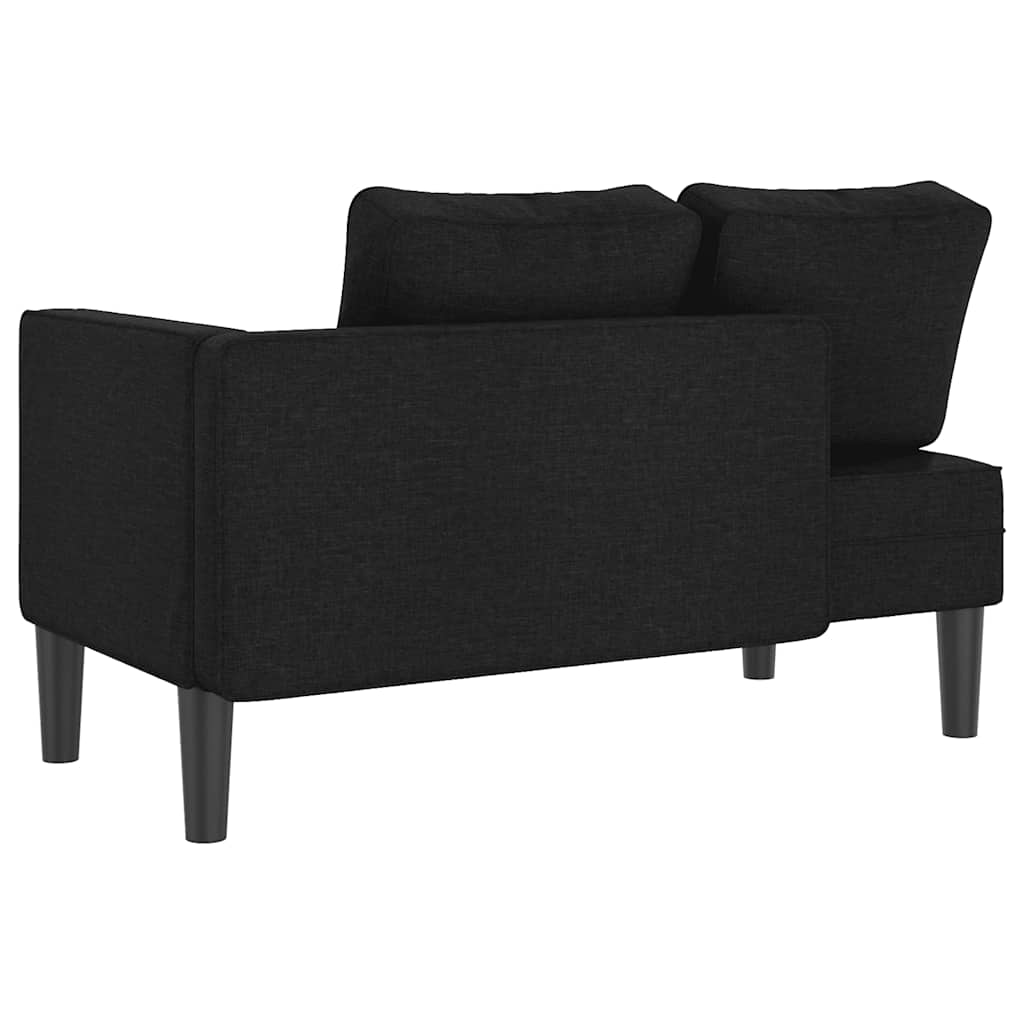 Chaiselongue mit Kissen Hellgrau Stoff