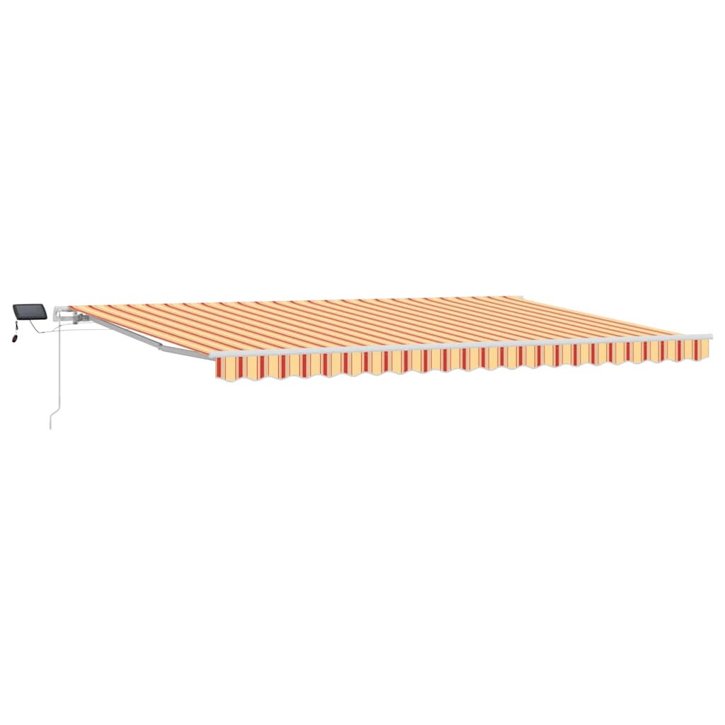Markise Manuell Einziehbar mit LED 300x250 cm Blau und Weiß
