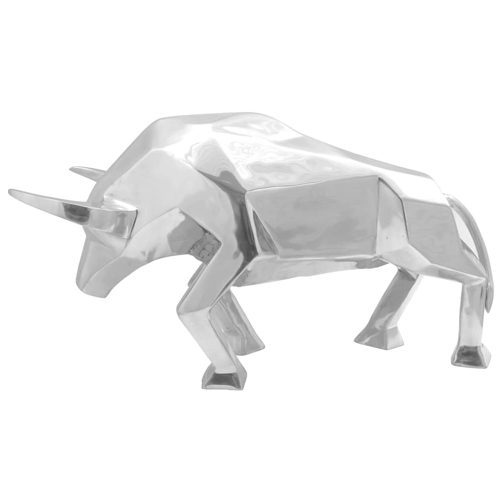 Stierskulptur Silber 37 x 44 x 17 cm Aluminium