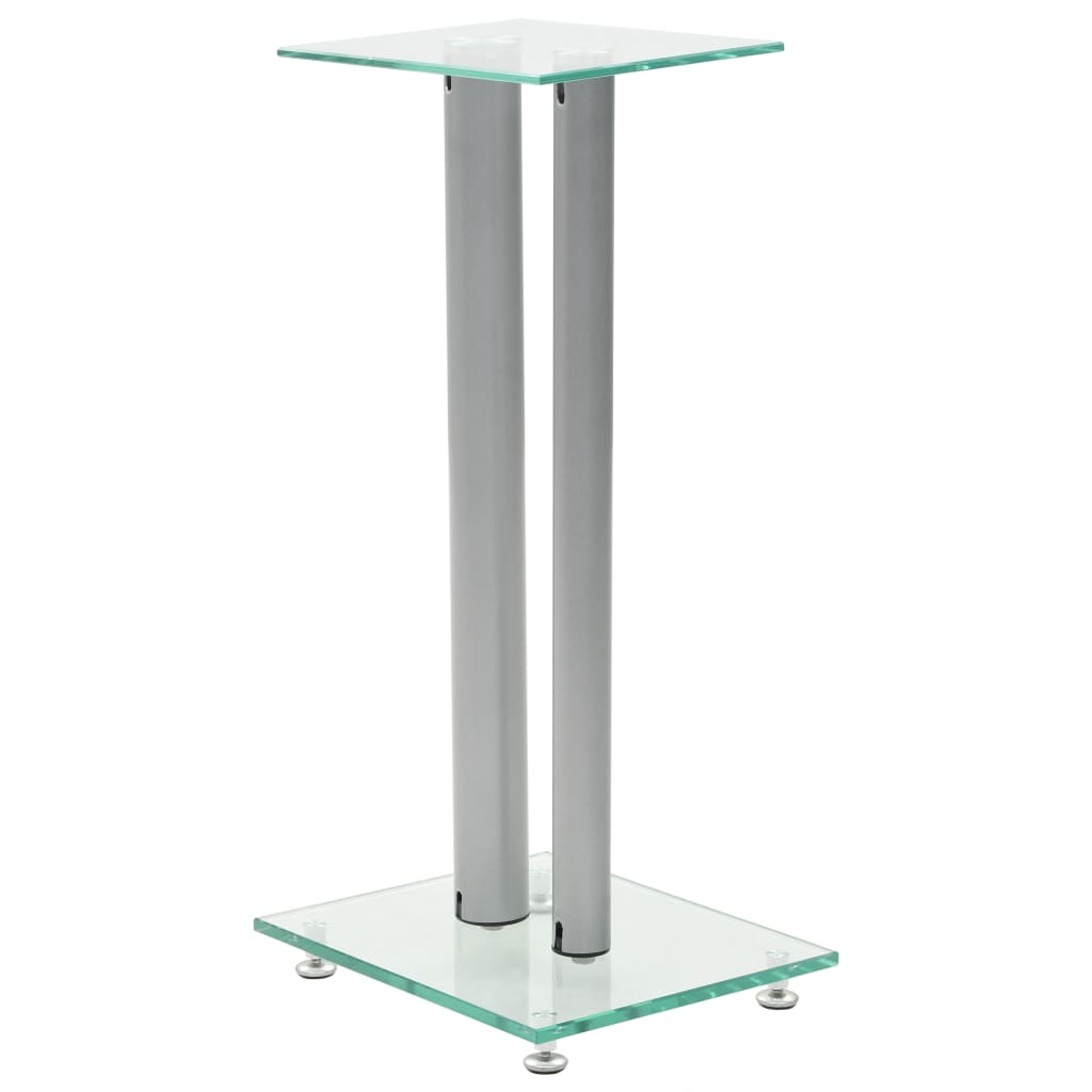 Lautsprecherständer 2 Stk. Doppelsäulen-Design Hartglas Schwarz