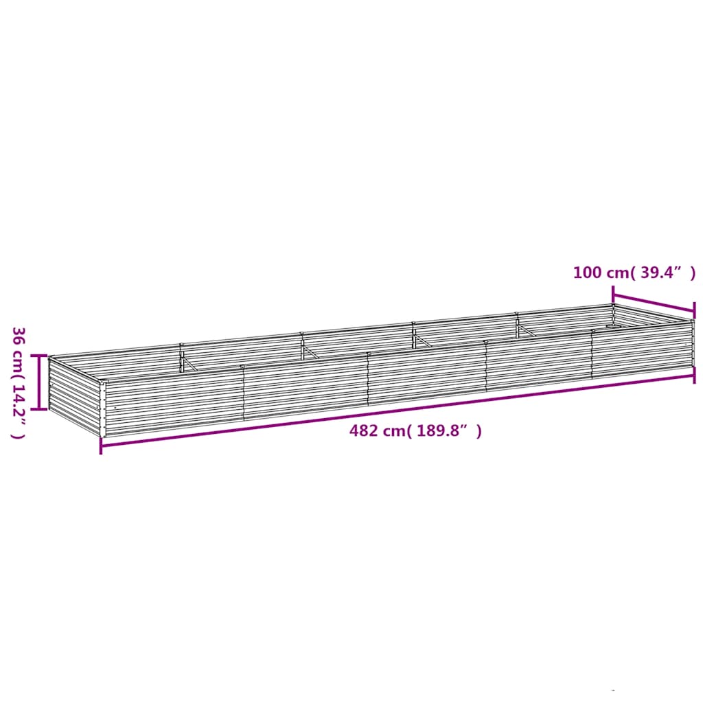 Garten-Hochbeet 100 x 50 x 36 cm Cortenstahl