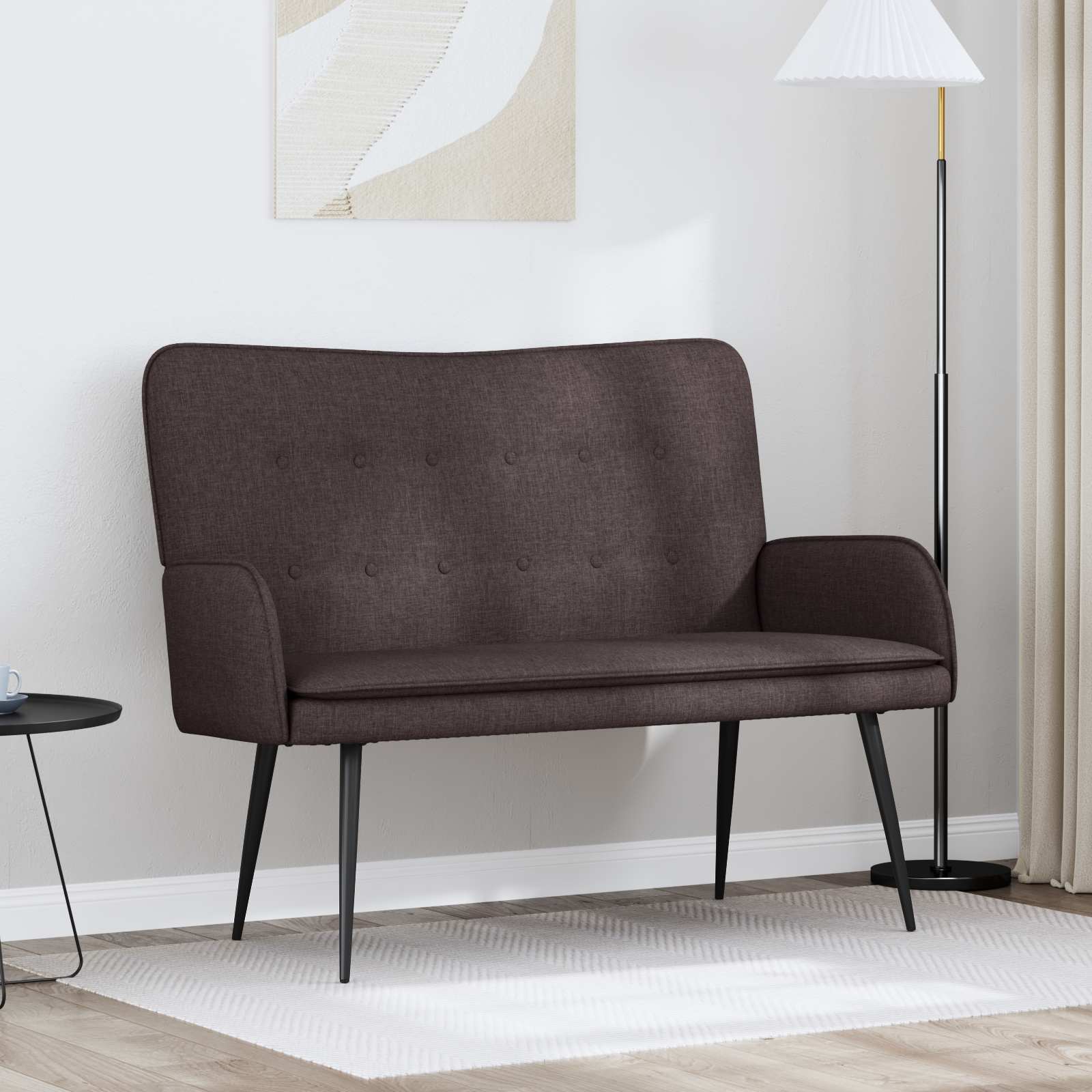 2-Sitzer Sofa Hellgrau 115 x 61 x 87 cm Stoff
