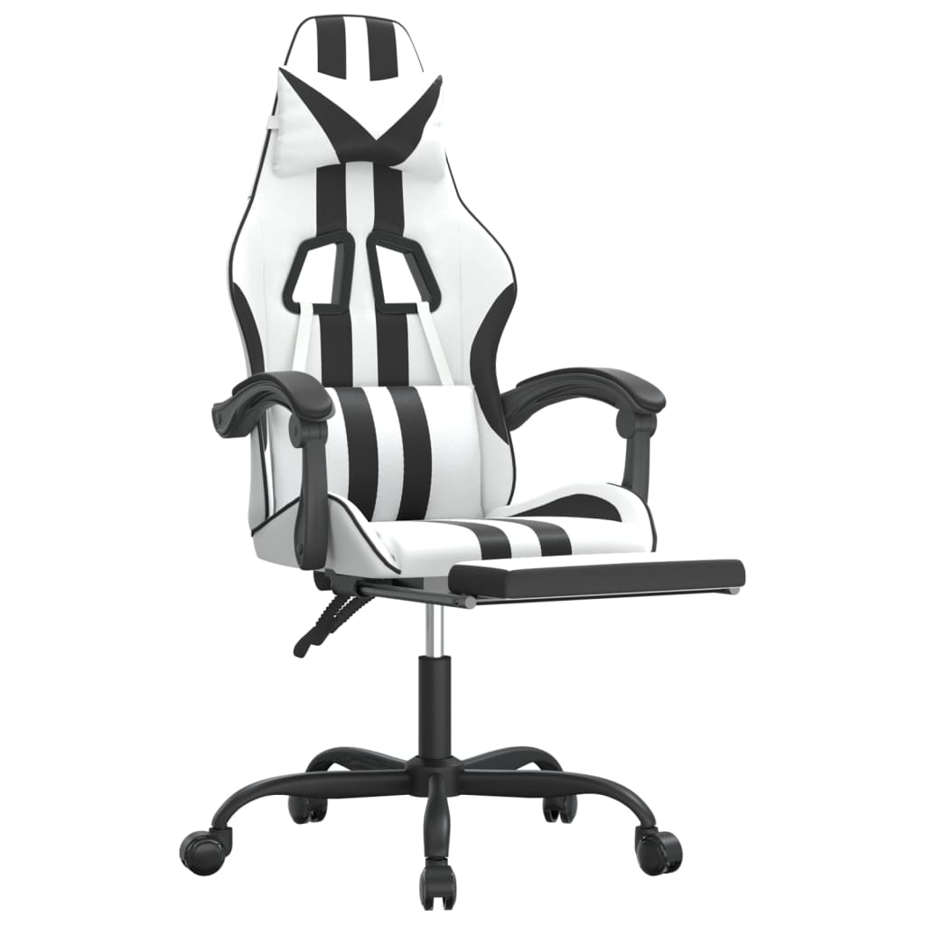 Gaming-Stuhl Drehbar Schwarz und Blau Kunstleder