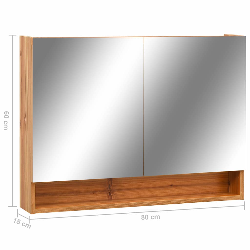 LED-Bad-Spiegelschrank Weiß 80x15x60 cm MDF