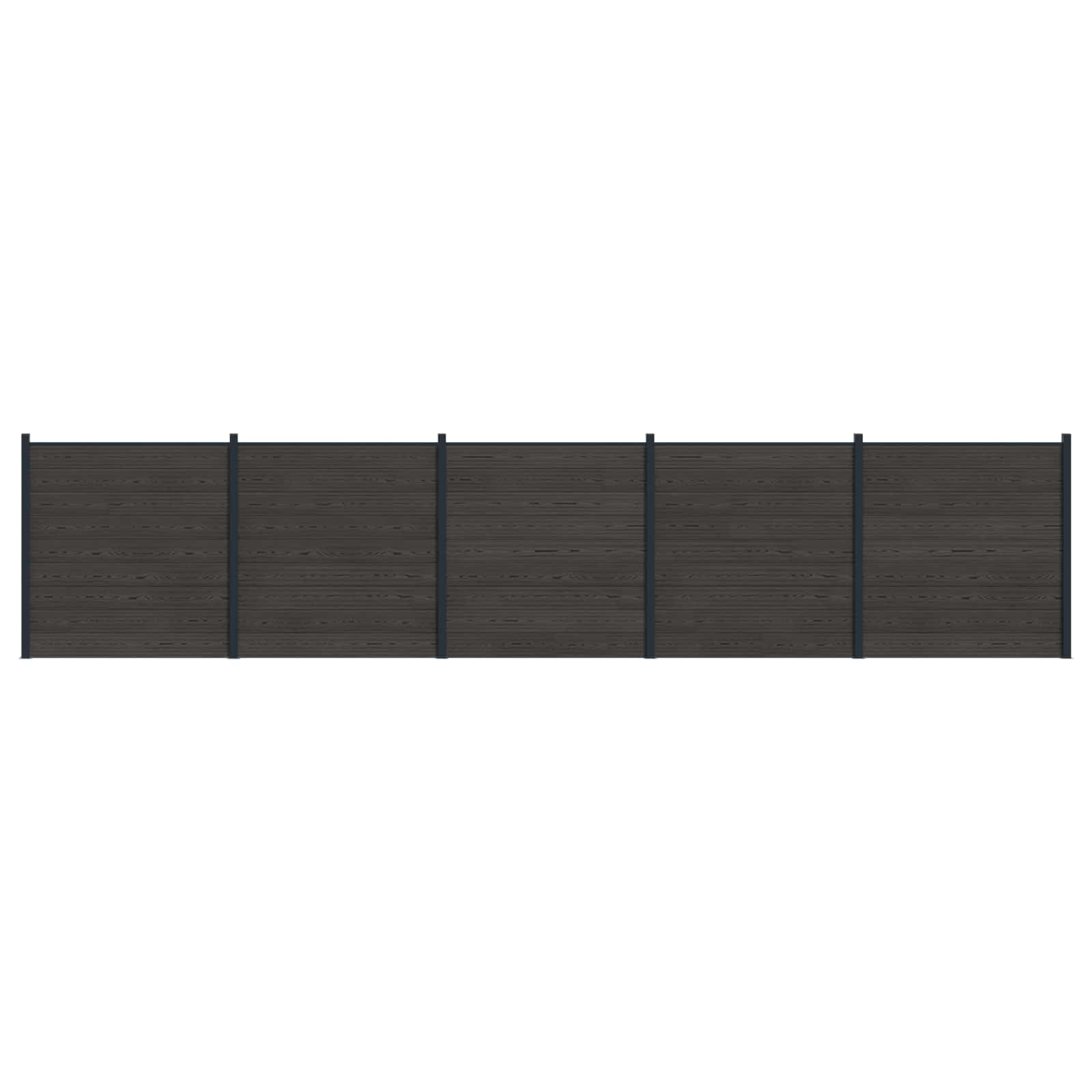 Zaunelement WPC 180x186 cm Schwarz