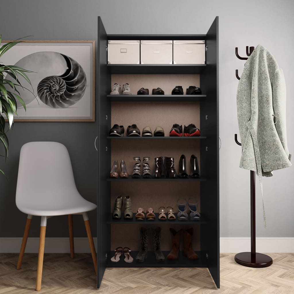 Schuhschrank Weiß 80x35,5x180 cm Holzwerkstoff