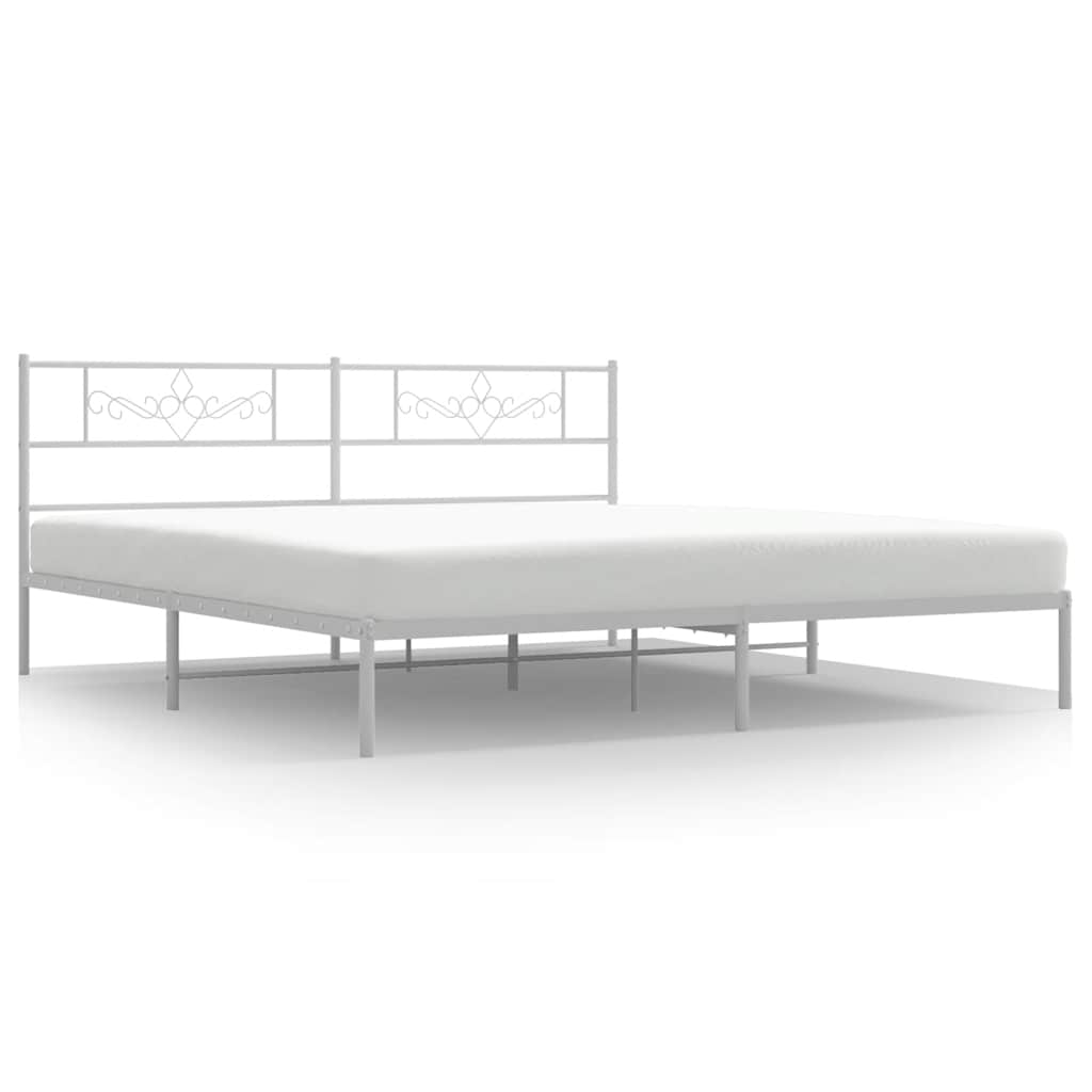 Bettgestell mit Kopfteil Metall Schwarz 100x190 cm