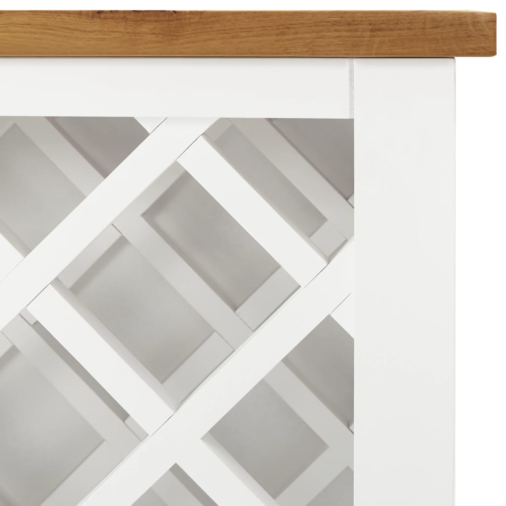Weinschrank für 11 Flaschen 80 x 32 x 80 cm Eiche Massivholz