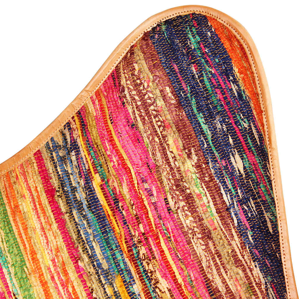 Butterfly-Sessel Schwarz Echtleder