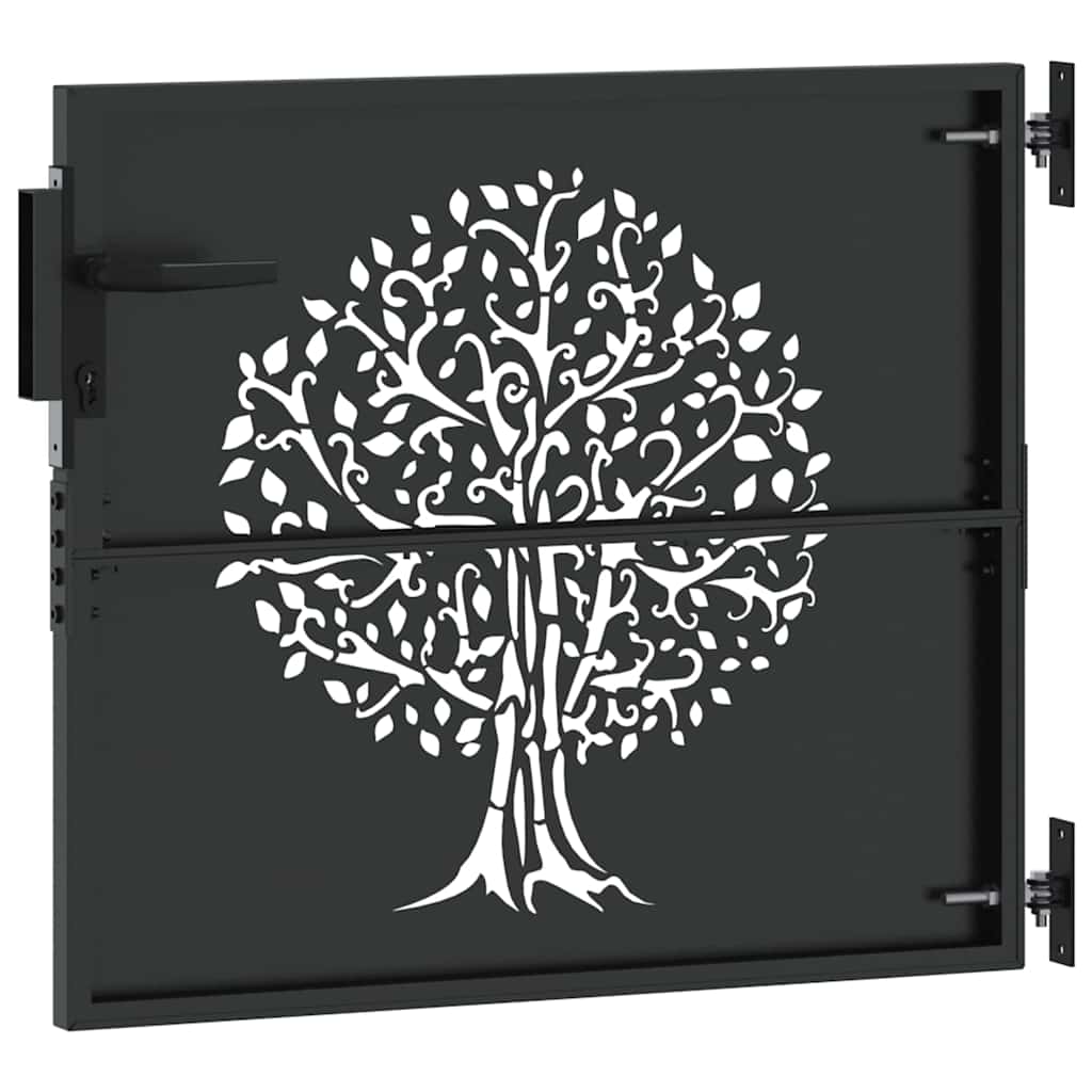 Gartentor 85x75 cm Cortenstahl Baum-Design