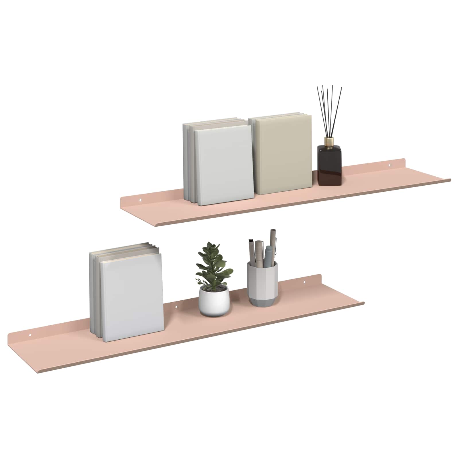 Schwebendes Regal 3 pcs Schwarz 40 x 9 x 2,5 cm Stahl