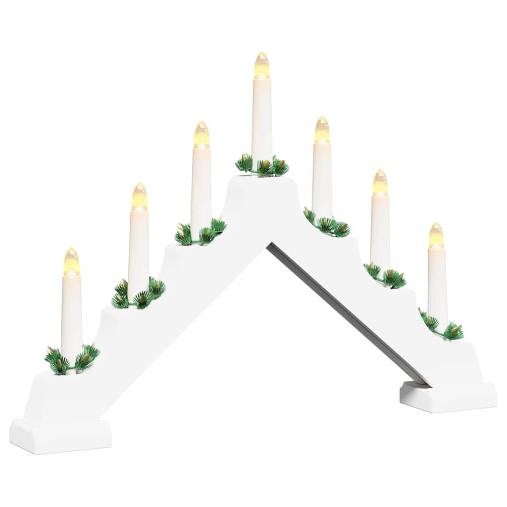 Weihnachtskerzenbrücke mit 7 LEDs Braun 39,5 x 5 x 29 cm
