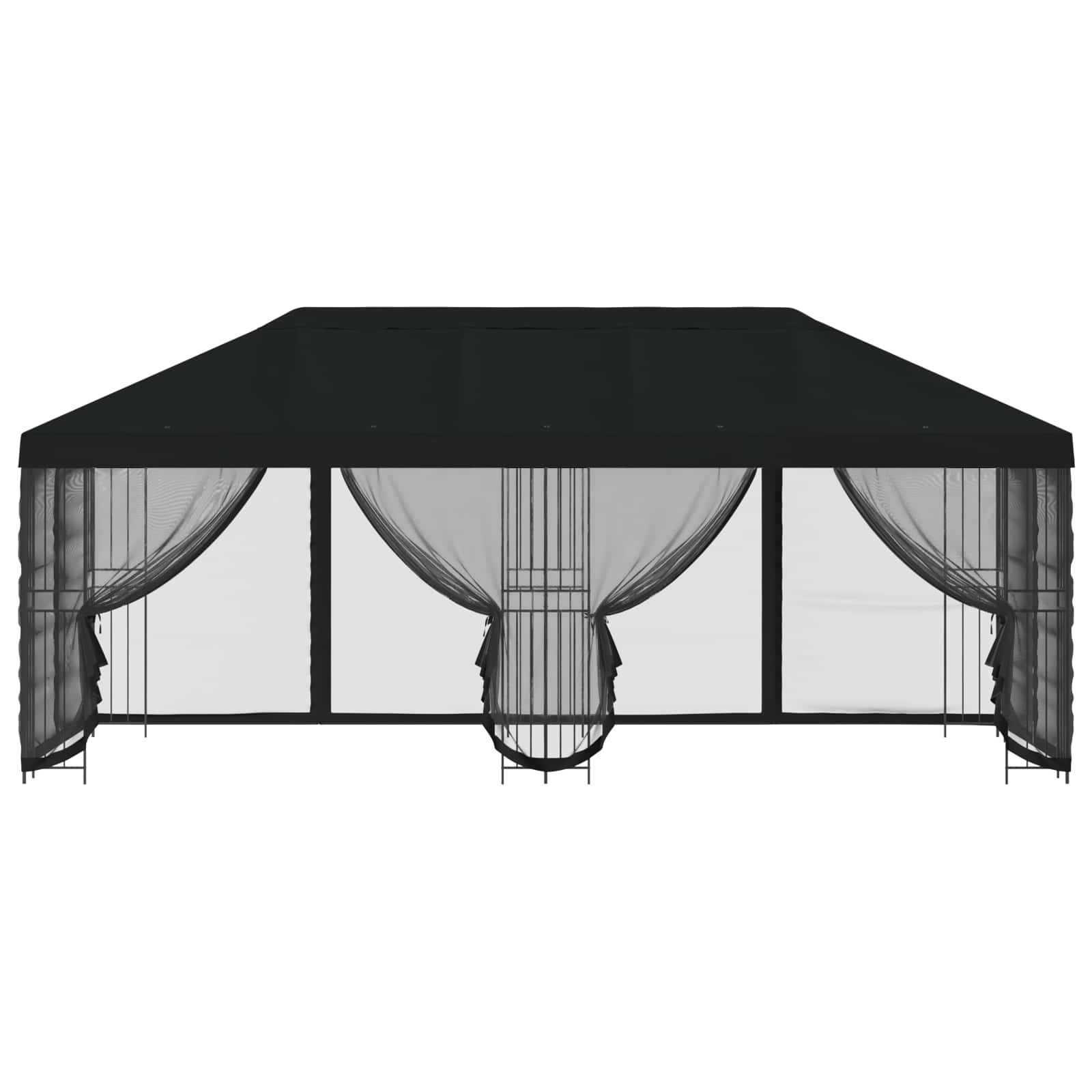 Pavillon mit Seitenwänden 6 x 3 m Beige Polyester und Stahl 190