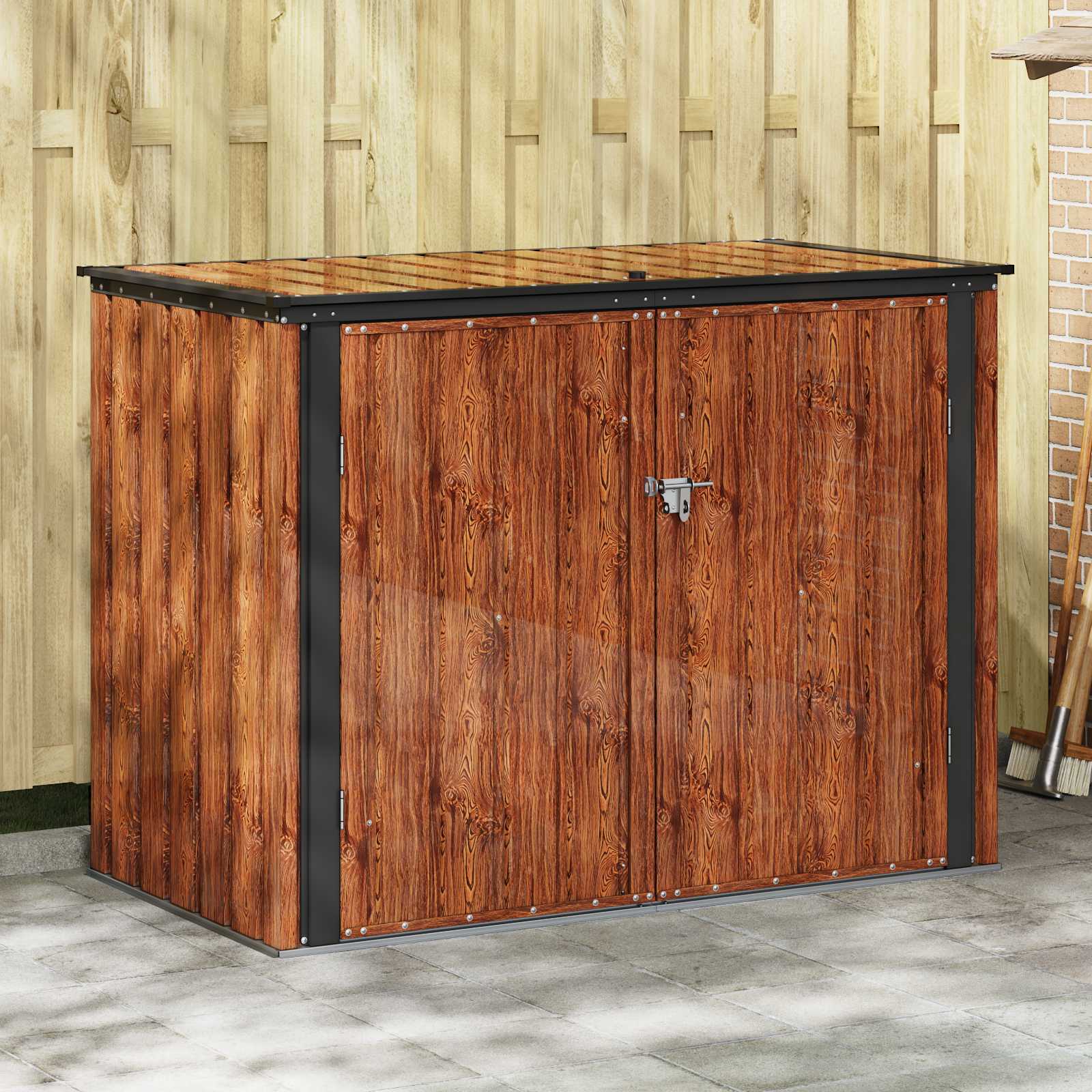 Gartenlagerbox Schwarz 151,5 x 82 x 110,5 cm Stahl
