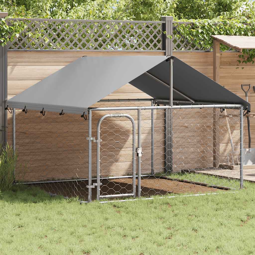 Outdoor-Hundezwinger mit Dach 400x200x150 cm
