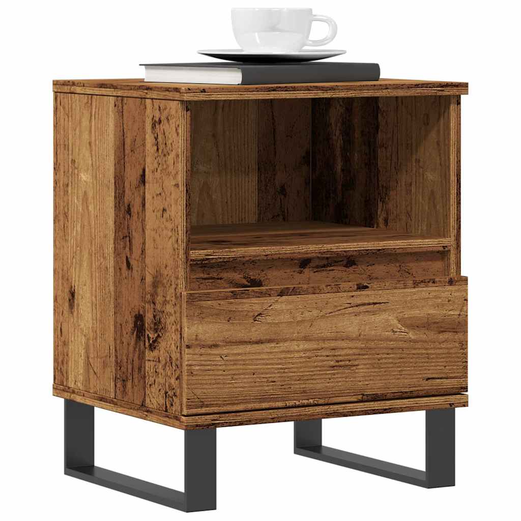 Bettschrank Schwarz Eichen-Optik 40 x 35 x 50 cm Holzwerkstoff