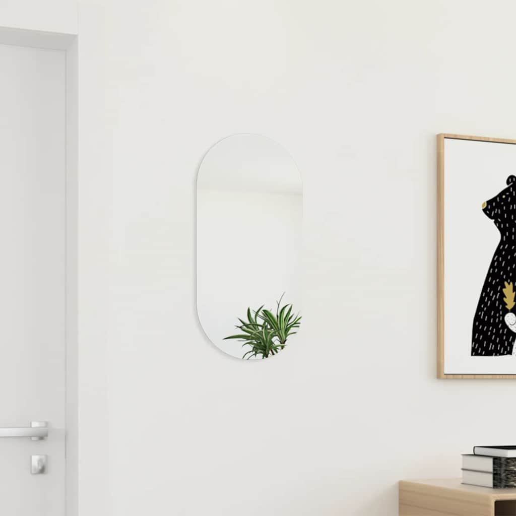 Spiegel mit LED-Leuchten 60x30 cm Glas Oval