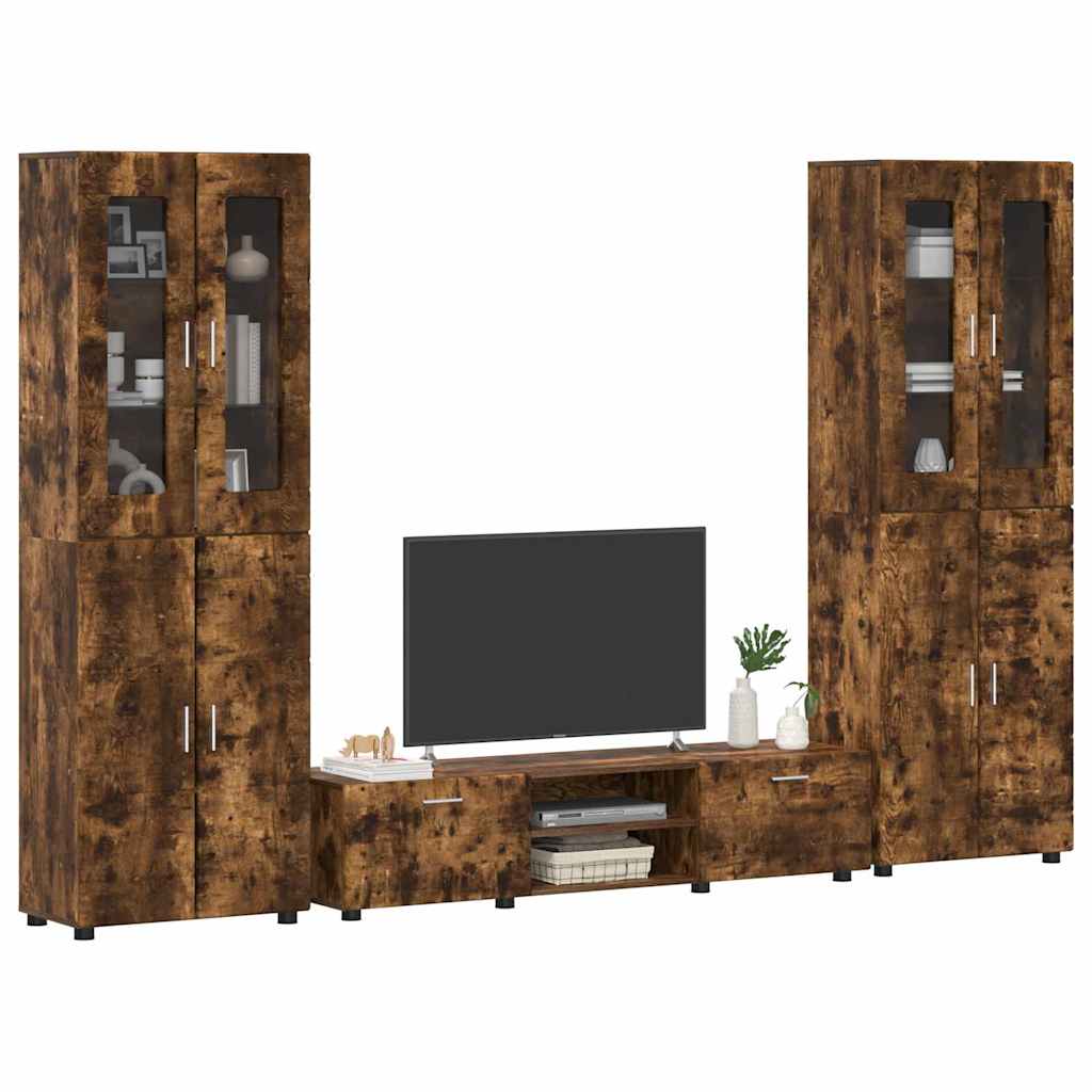 Highboard mit Regal FLORIN Weiß 60 x 35 x 182 cm Holzwerkstoff