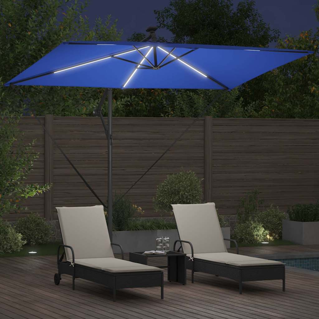 Sonnenschirm Sand 294 x 200 x 270 cm Polyester und Aluminium