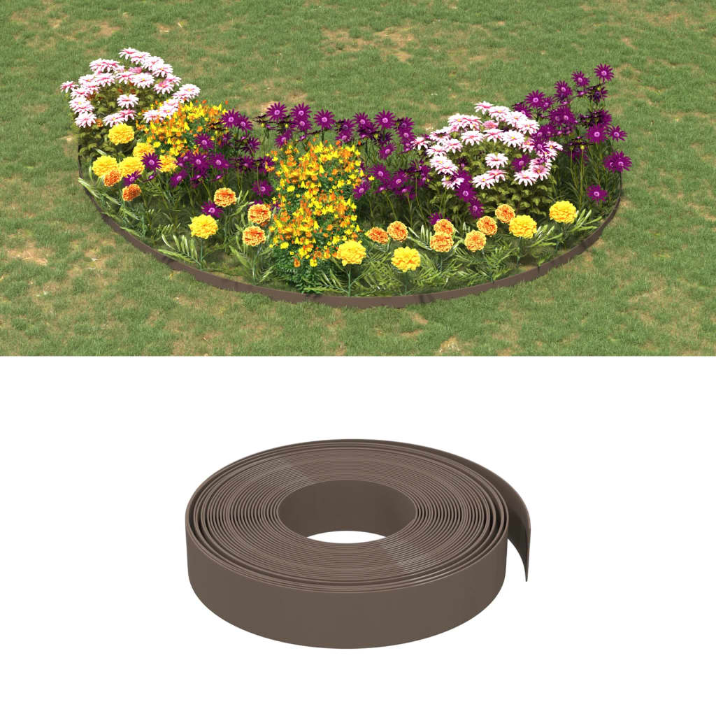 Gartenumrandung 25 m 10 cm PE Grau