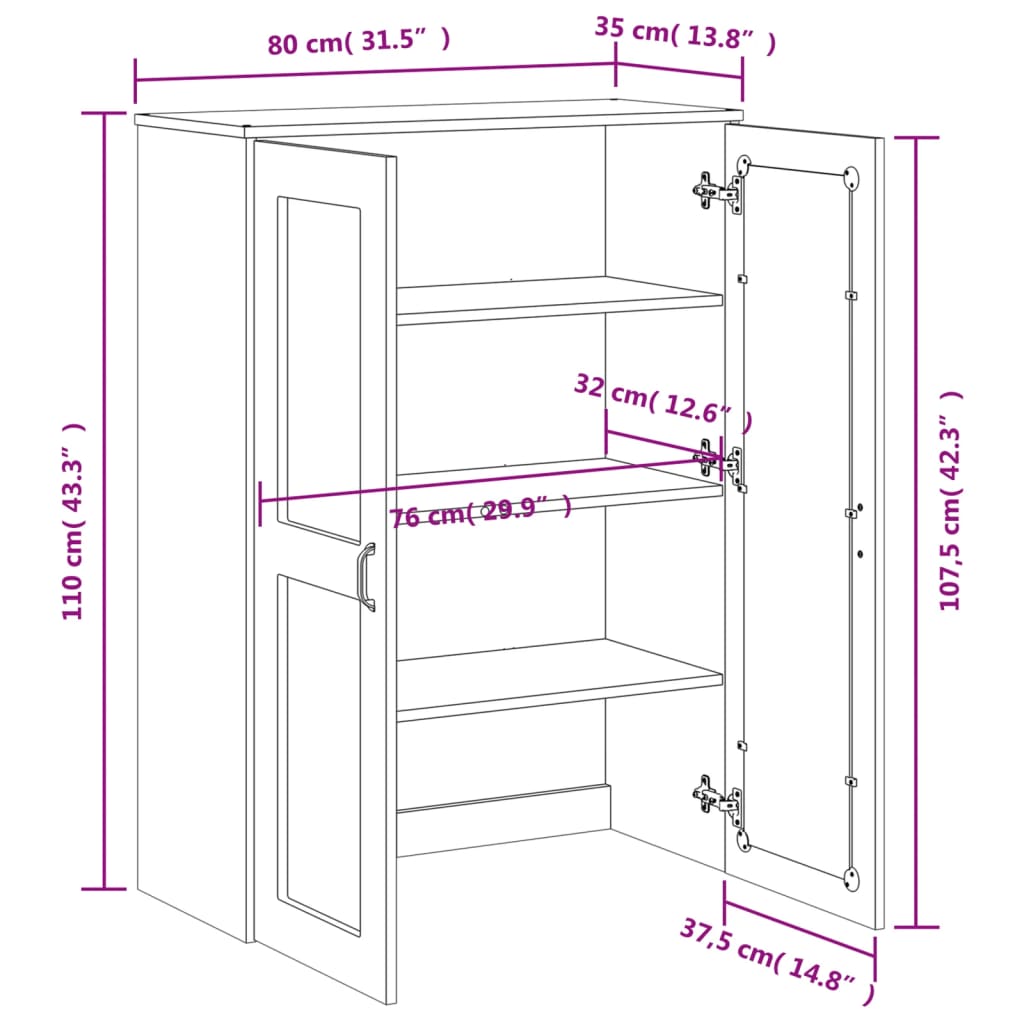 Aufsatz für Highboard VIKEN Weiß Holzwerkstoff