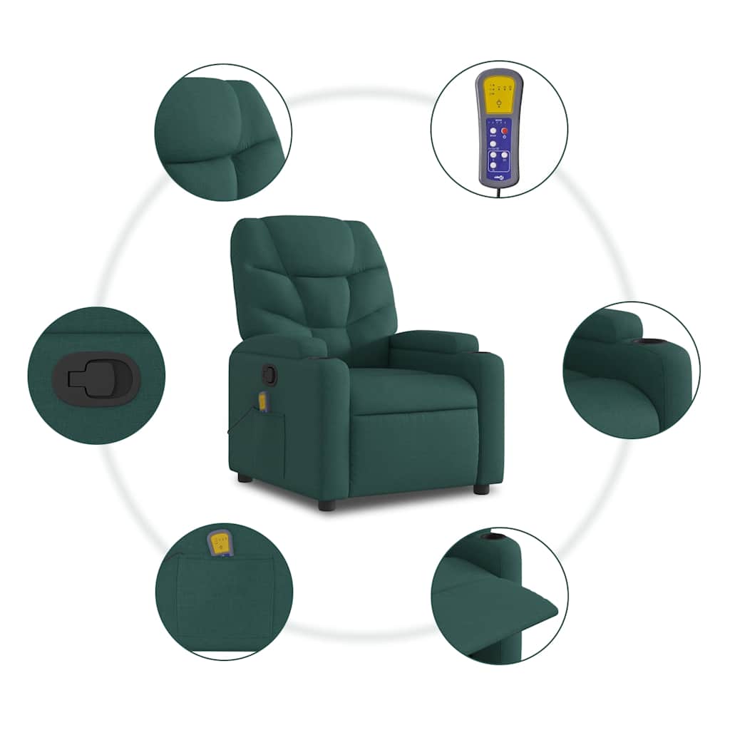 Relaxsessel Elektrisch Dunkelgrau Stoff