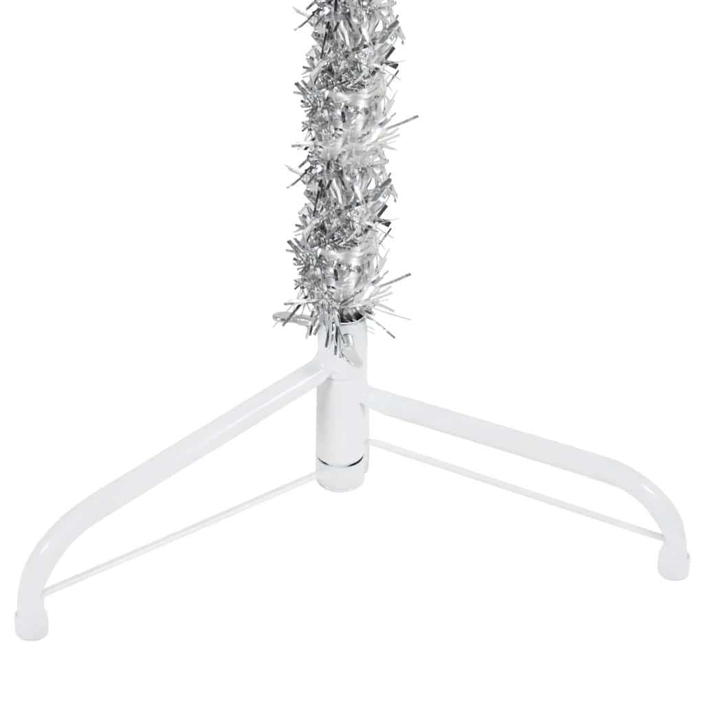 Künstlicher Halb-Weihnachtsbaum mit Ständer Schlank Weiß 180 cm