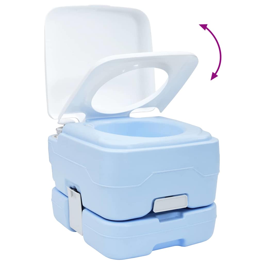 Camping-Toilette Grau und Weiß 41,5 x 36,5 x 37,5 cm