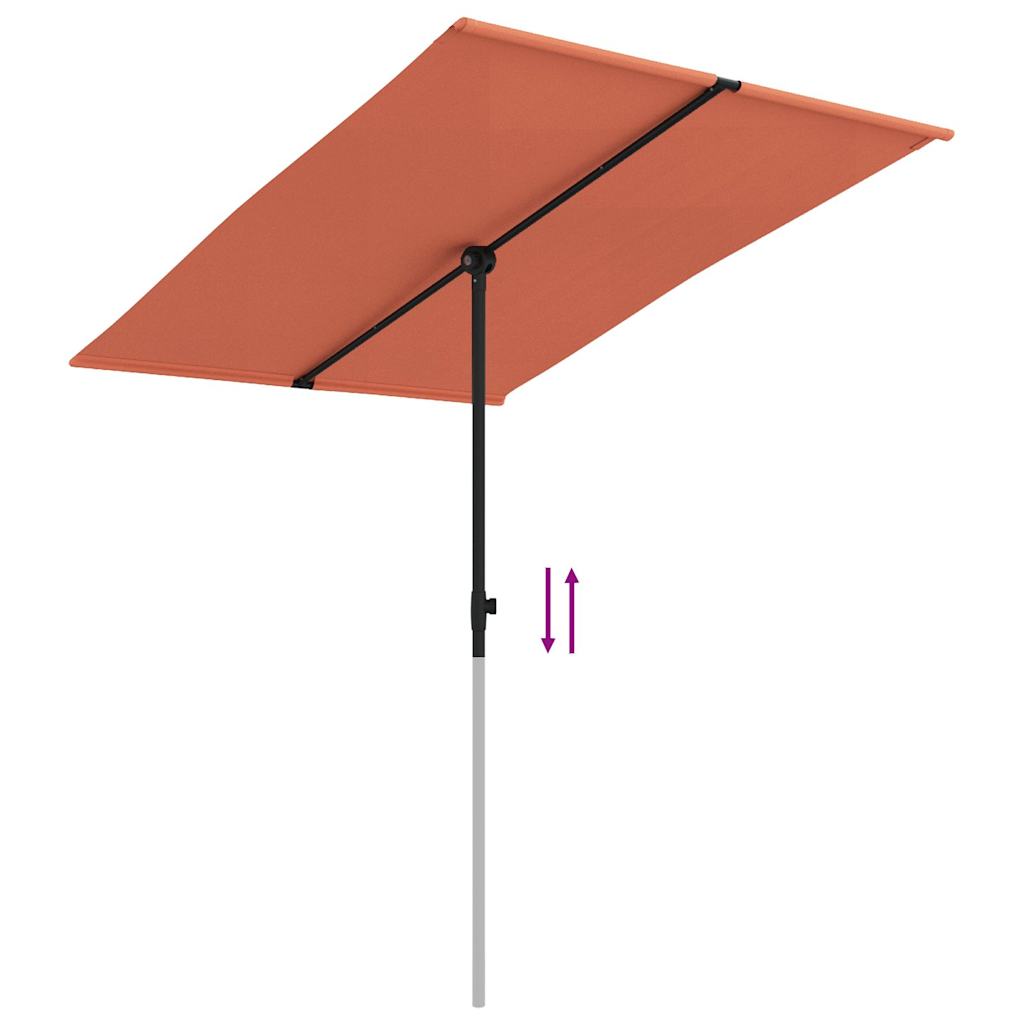 Sonnenschirm mit Aluminium-Mast 180x110 cm Bordeauxrot