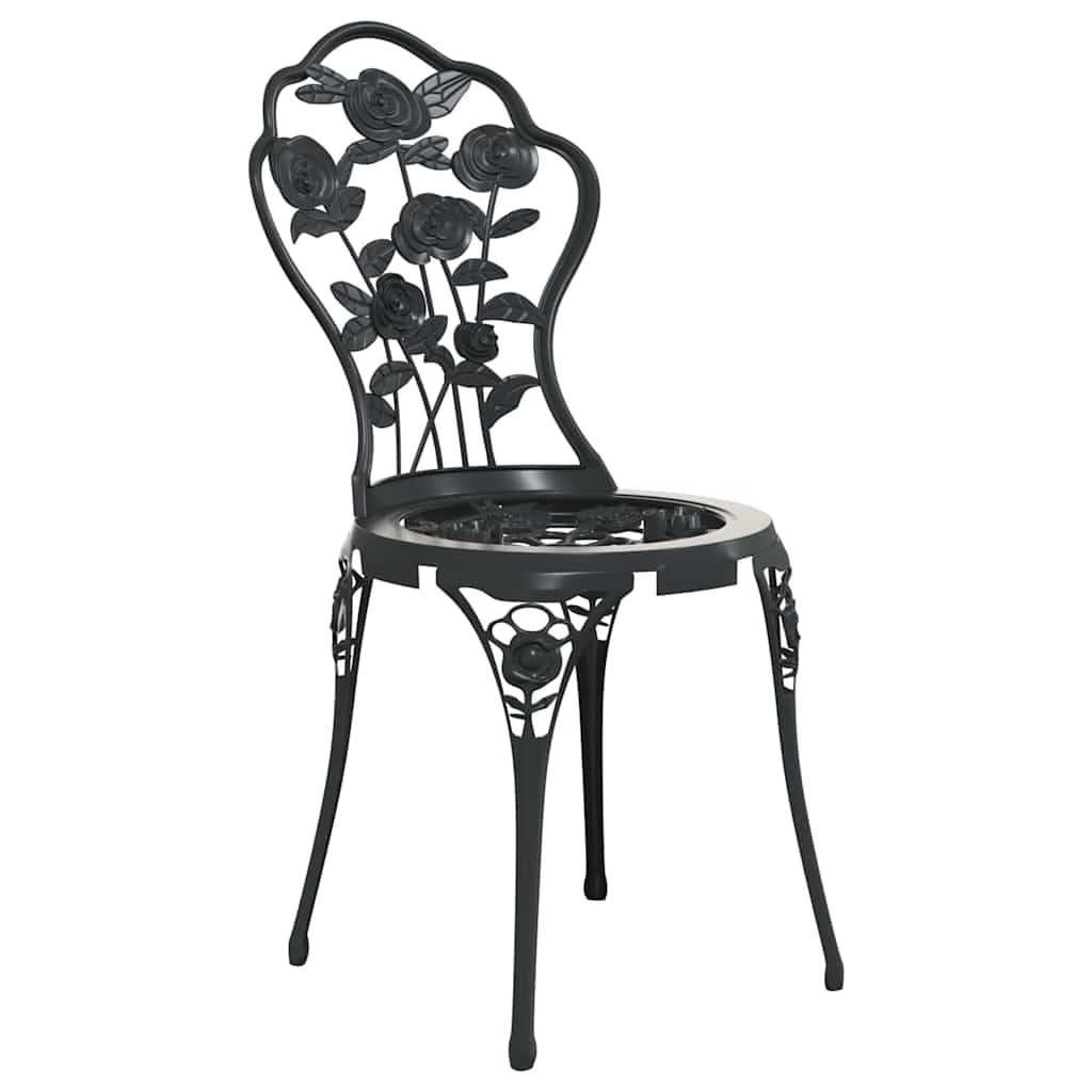 Bistro-Stühle 2 Stk. Aluminiumguss Weiß