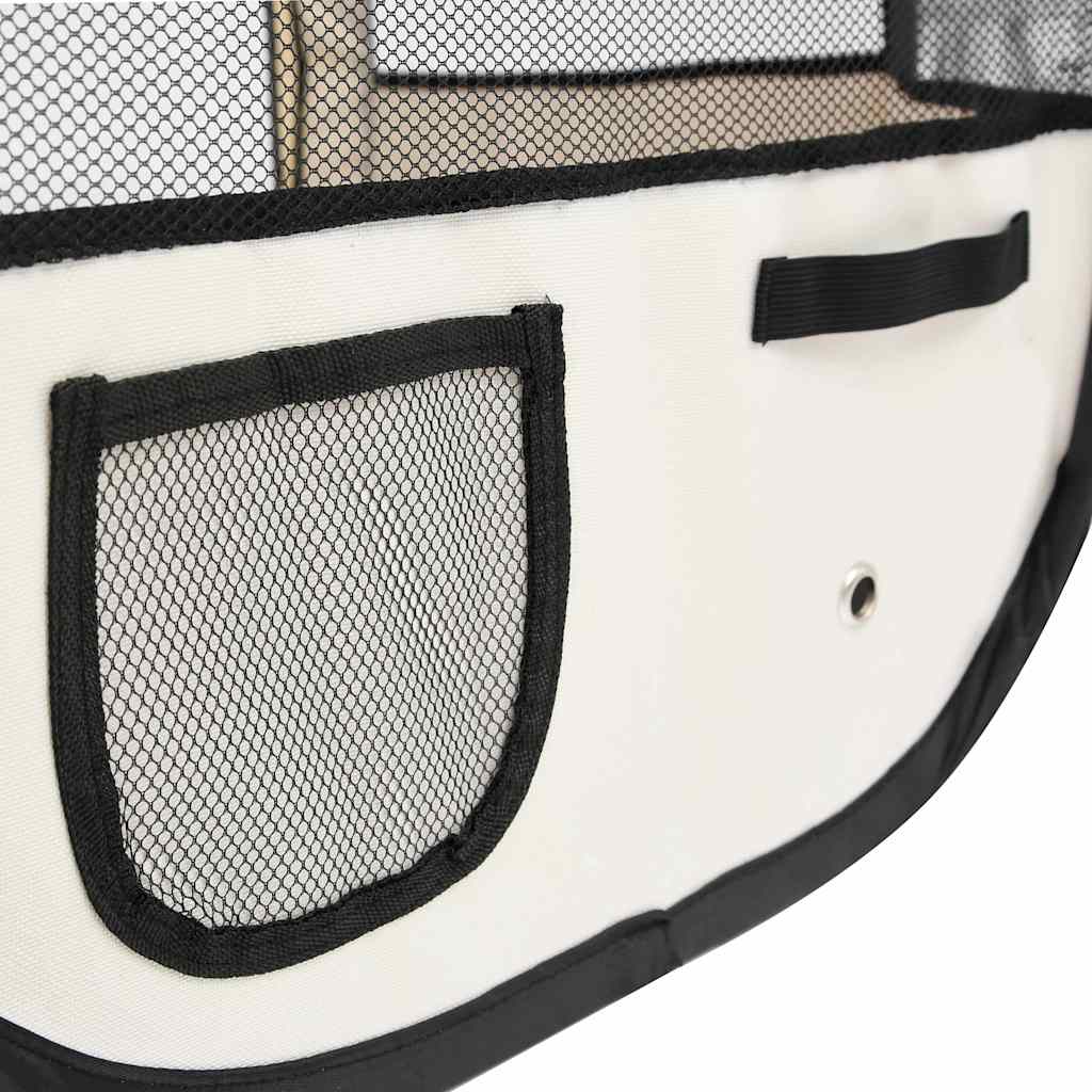 Faltbarer Welpenlaufstall mit Tragetasche Schwarz 90x90x58 cm