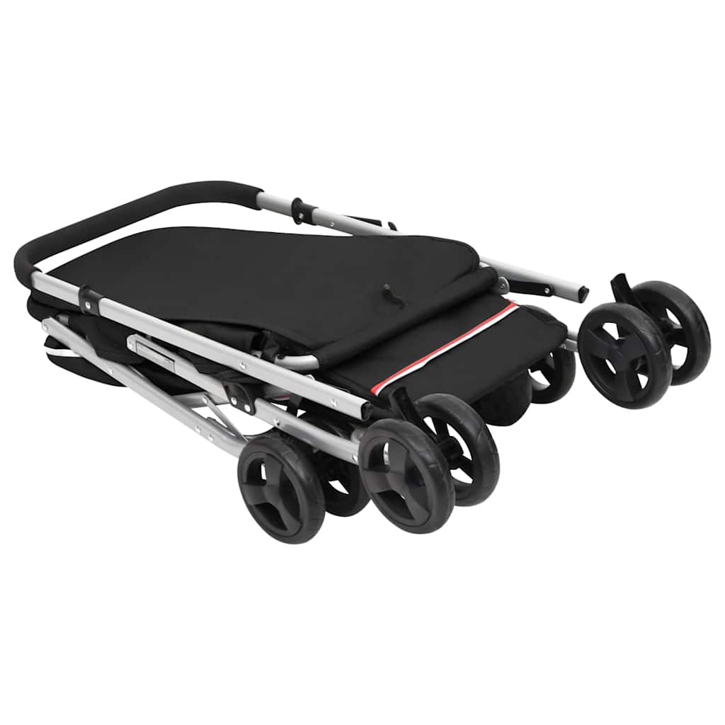 Hundewagen Faltbar Grau 100x49x96 cm Leinenstoff