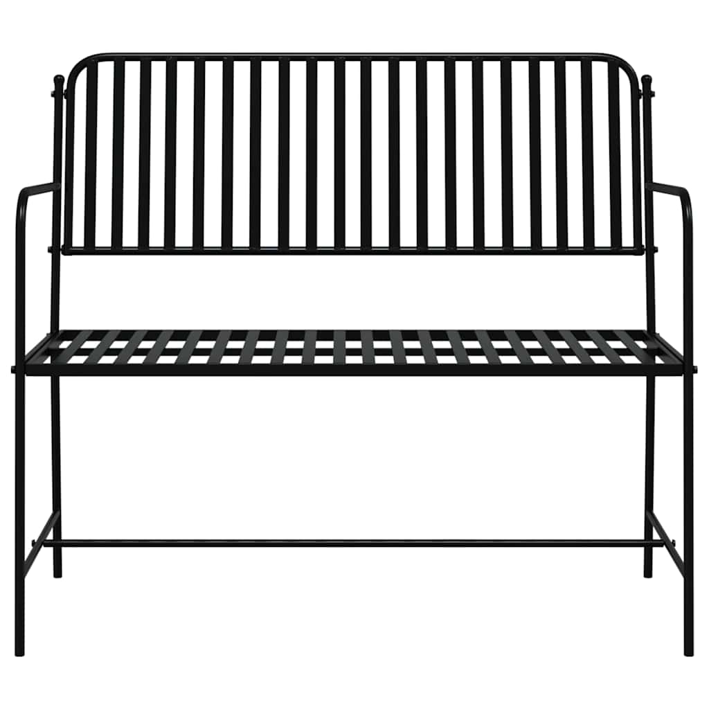 Gartenbank Einfarbig Weiß 103,5 x 51,5 x 90 cm Stahl