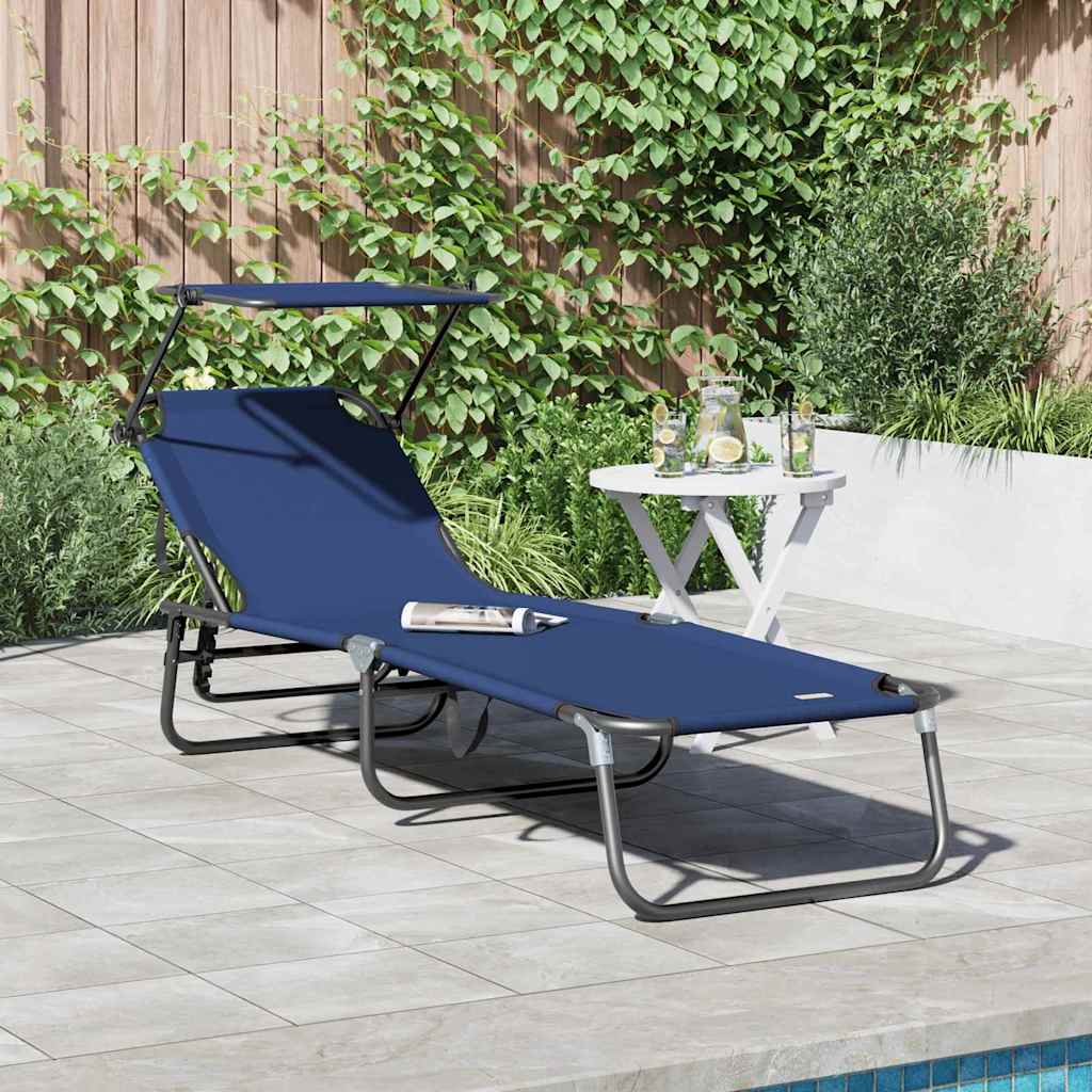 Klappbare Sonnenliege Blau 190 x 57 x 81 cm Oxford