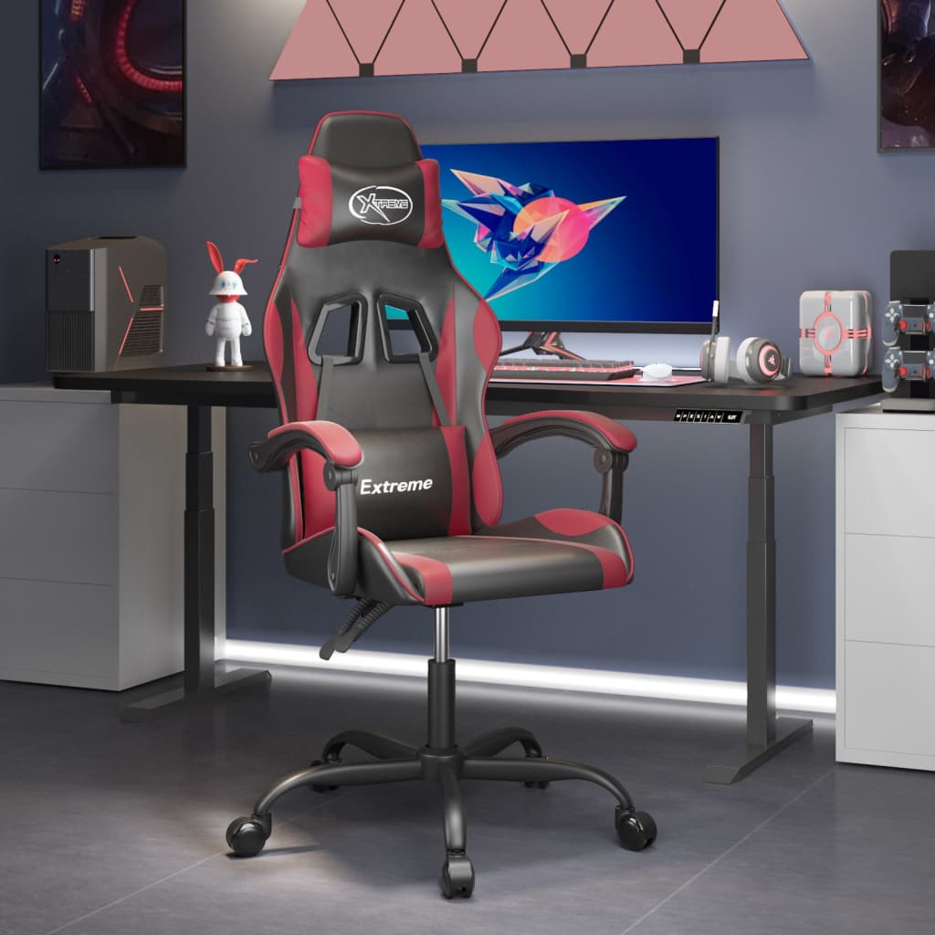 Gaming-Stuhl Drehbar Schwarz und Grün Kunstleder