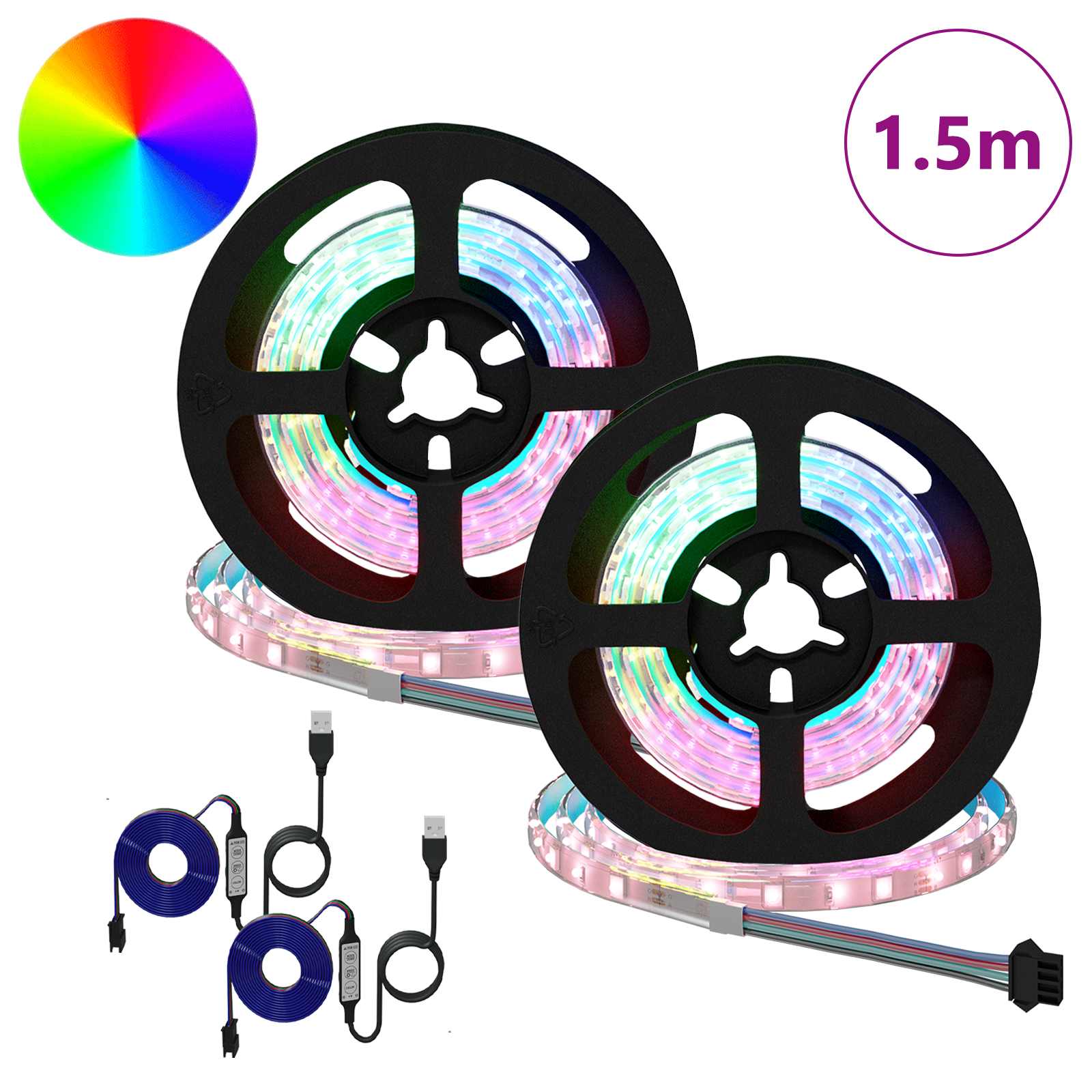 LED Streifen 2 pcs Schwarz und Transparent 3000 mm