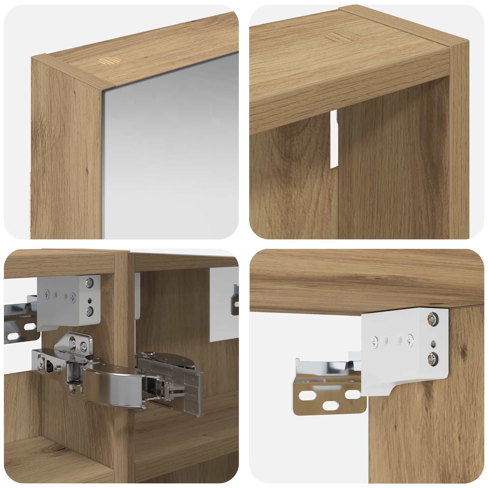 Badezimmerschrank-Set 3 pcs 80 x 10,5 x 50 cm Holzwerkstoff