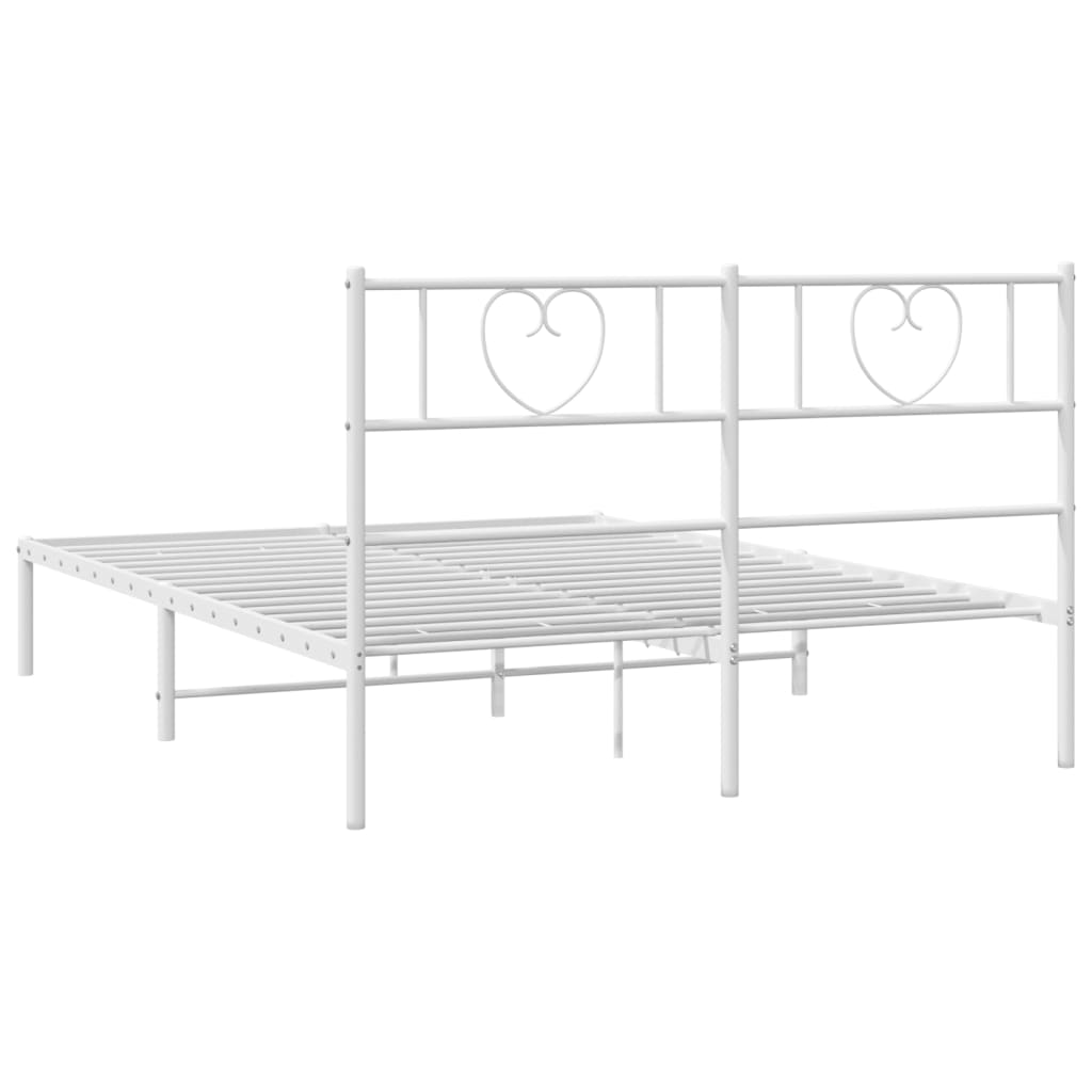 Bettgestell mit Kopfteil Metall Schwarz 100x190 cm