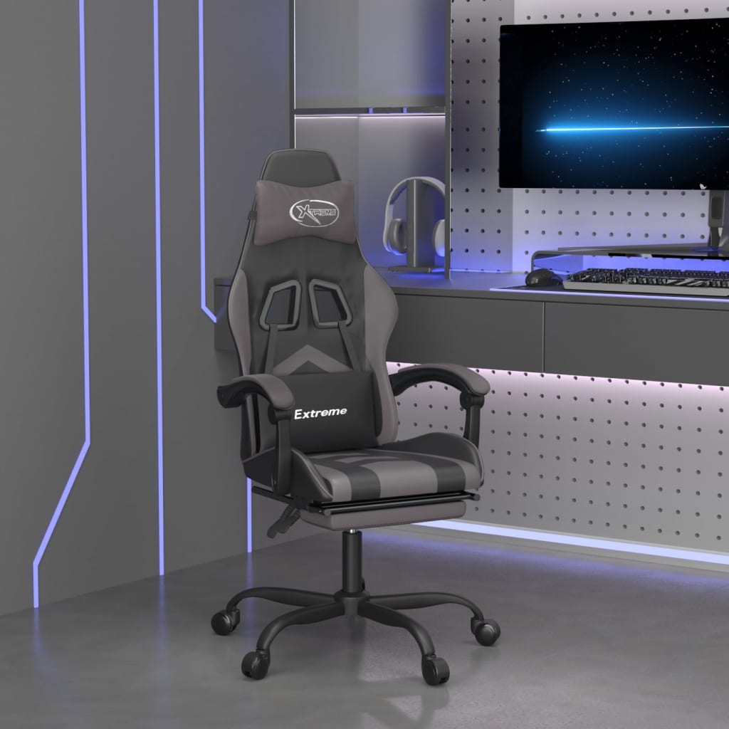 Gaming-Stuhl Drehbar Schwarz und Rot Kunstleder