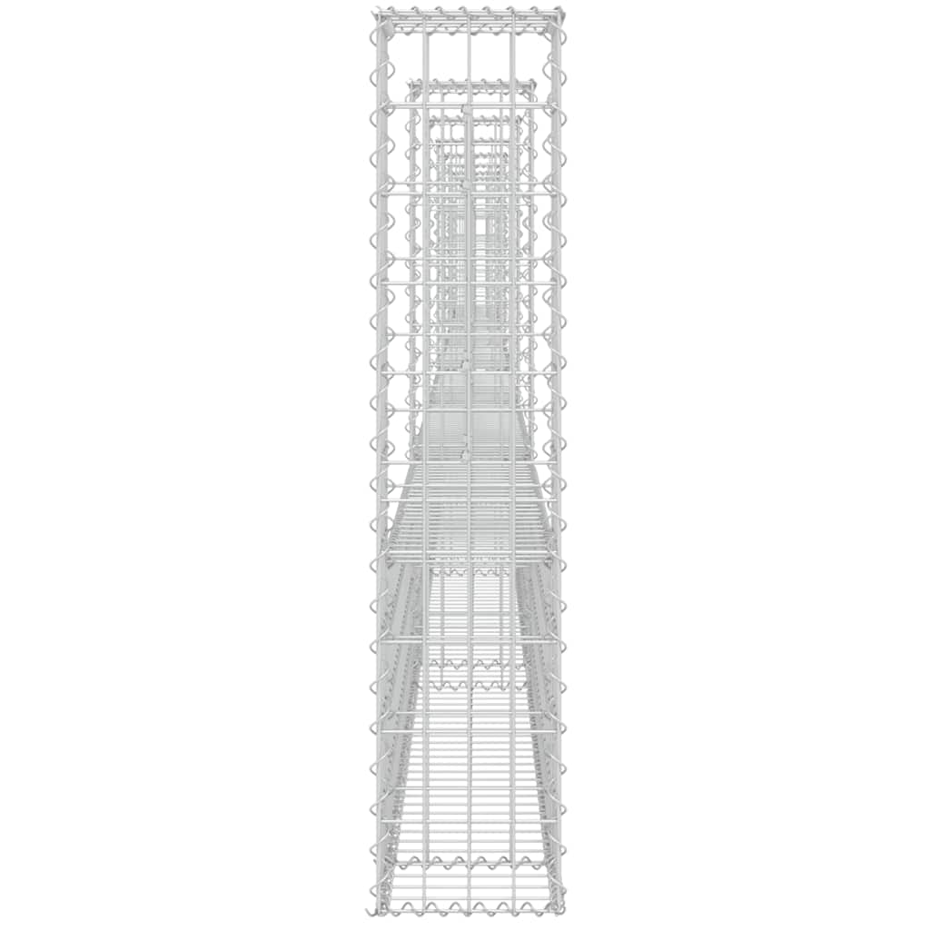 Gabionenkorb U-Form mit 2 Säulen Eisen 140x20x150 cm